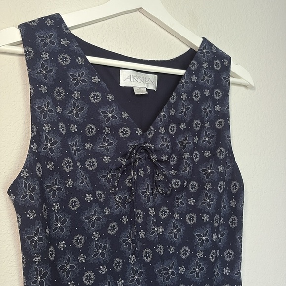 Vintage Dresses & Skirts - VINTAGE Casual Corner Annex Blue Floral Dress size 6